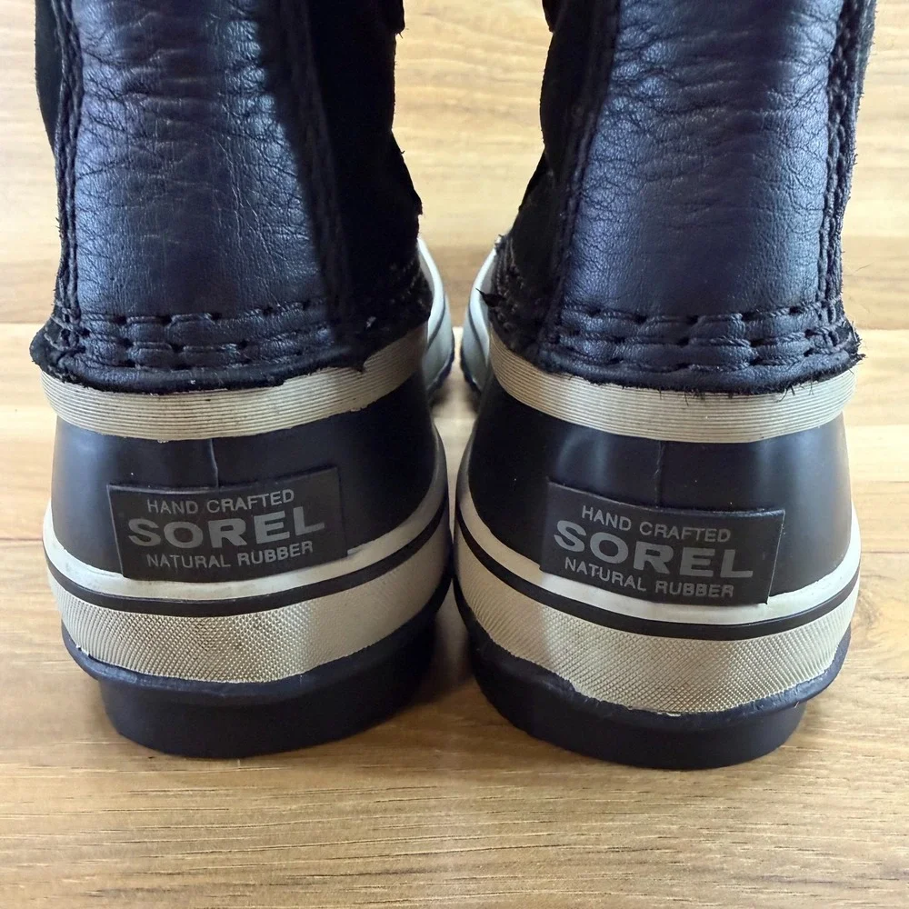Sorel Joan Of Arctic Waterproof Boot Womens 9.5 Black Suede Faux Fur Tall Snow